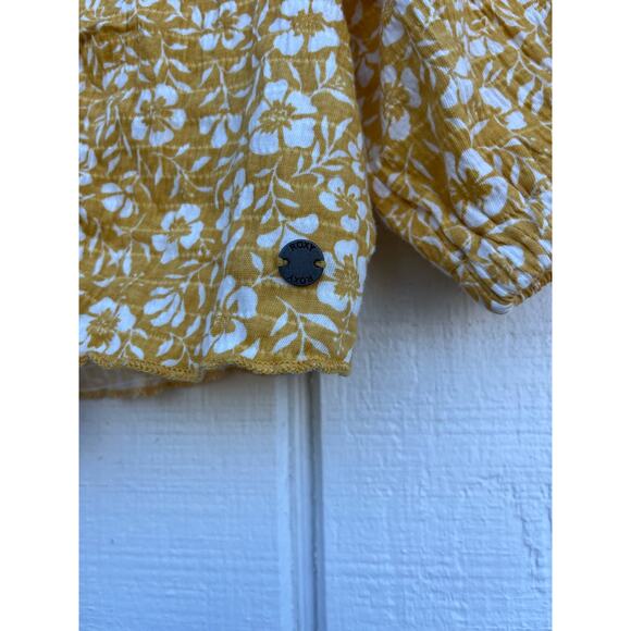 NWT Roxy Flirty Walk Crop Top, Off the Shoulder,‎ Puffed Short Sleeves, sz M - Picture 6 of 8